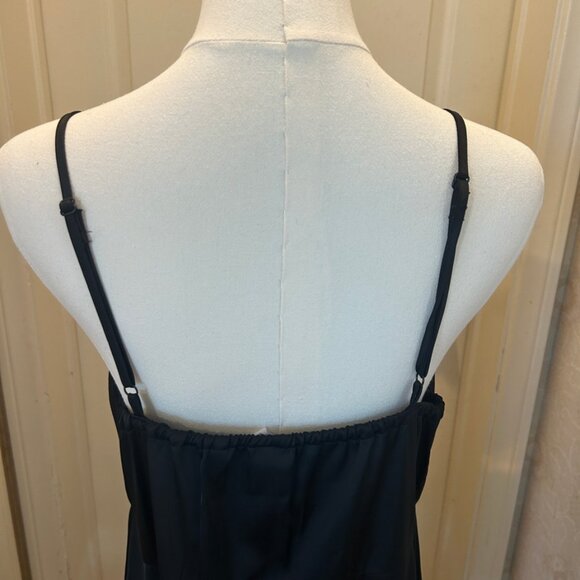 OLD NAVY Cowl-Neck Satin Midi Slip Dress in Black Jack Size Medium New w/out Tag - Picture 5 of 8